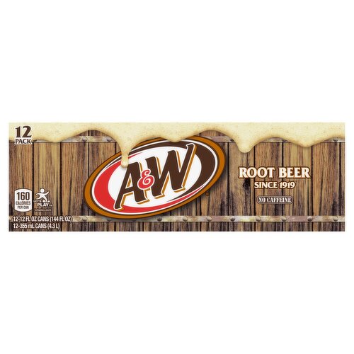 A&W Root Beer, 12 fl oz, 12 count