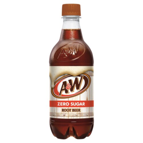 A&W Zero Sugar Root Beer Soda, 20 fl oz