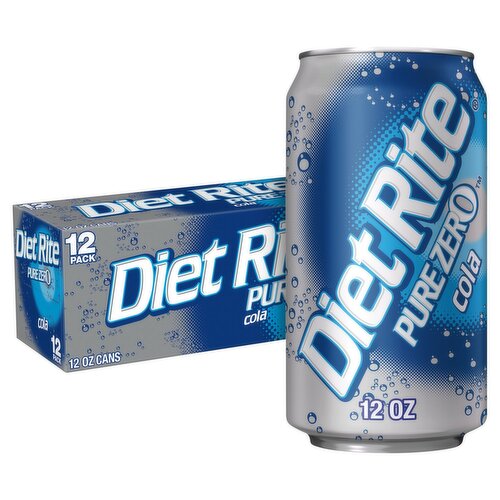 Diet Rite Pure Zero Cola, 12 fl oz, 12 count