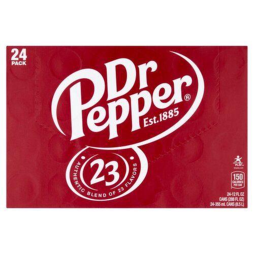 Dr Pepper Soda, 12 fl oz, 24 count