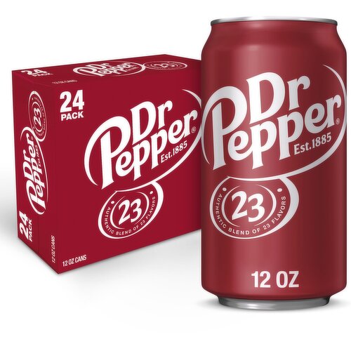 Dr Pepper Soda, 12 fl oz, 24 count