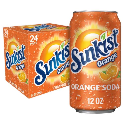 Sunkist Orange Soda, 12 fl oz, 24 count