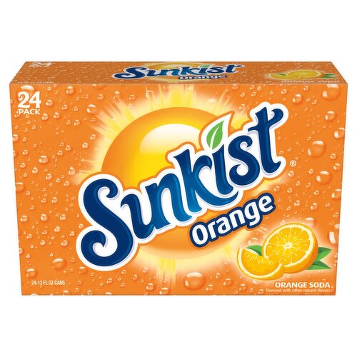 Sunkist Orange Soda, 12 fl oz, 24 count