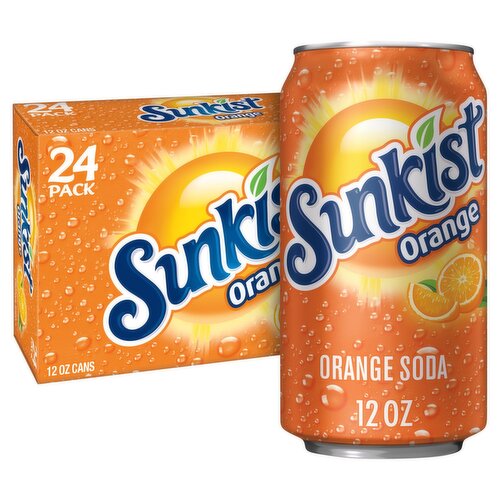 Sunkist Orange Soda, 12 fl oz, 24 count