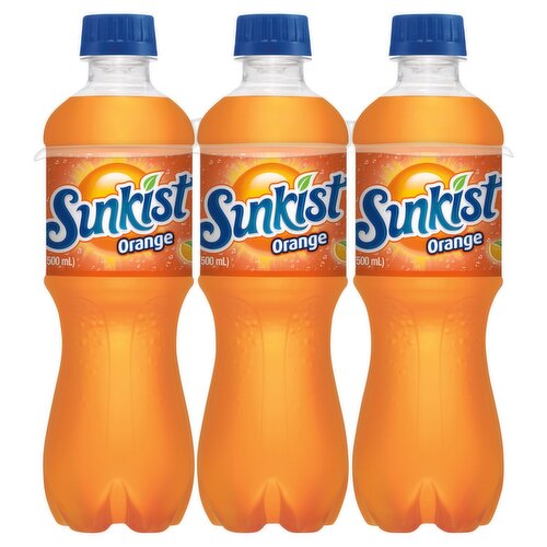 Sunkist Orange Soda, 500 ml, 6 count