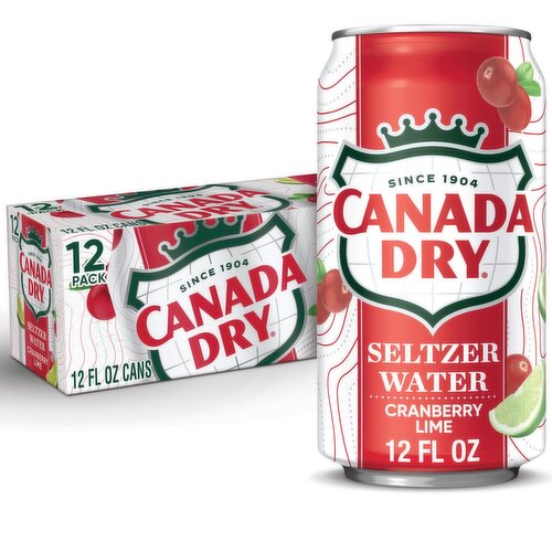 Canada Dry Cranberry Lime Seltzer Water, 12 fl oz, 12 count