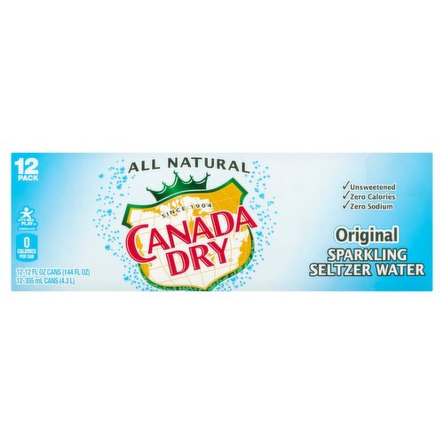 Canada Dry Original Sparkling Seltzer Water, 12 fl oz, 12 count