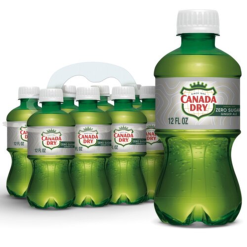 Canada Dry Zero Sugar Ginger Ale, 8 count, 12 fl oz