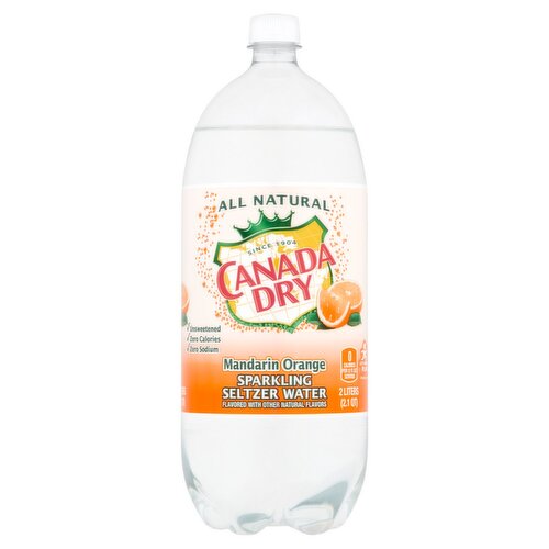 Canada Dry Mandarin Orange Sparkling Seltzer Water, 2 liters