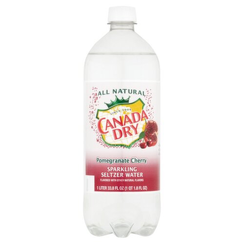 Canada Dry Pomegranate Cherry Sparkling Seltzer Water, 33.8 fl oz