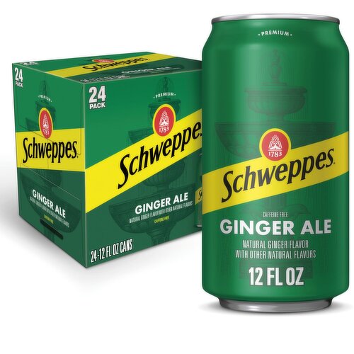 Schweppes Premium Ginger Ale, 24 count, 12 fl oz