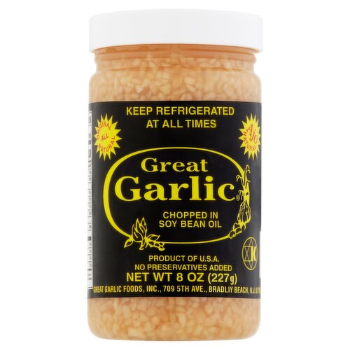 Great Garlic Chopped Garlic in Soy Bean Oil, 8 oz