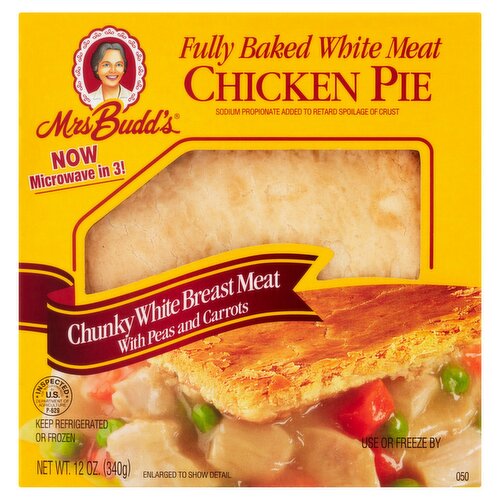 Mrs Budd's Fully Baked White Meat Chicken Pie, 12 oz