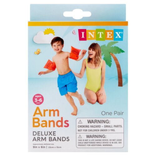 Intex Deluxe Arm Bands, Ages 3-6 Years, one pair
