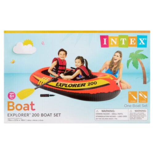 Intex Explorer 200 Boat Set, Ages 6+ Years, 1 count