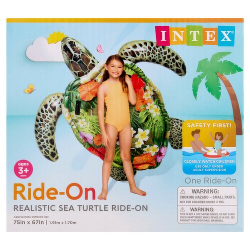 Intex Realistic Sea Turtle Ride-On, Ages 3+ Years, 1 count
