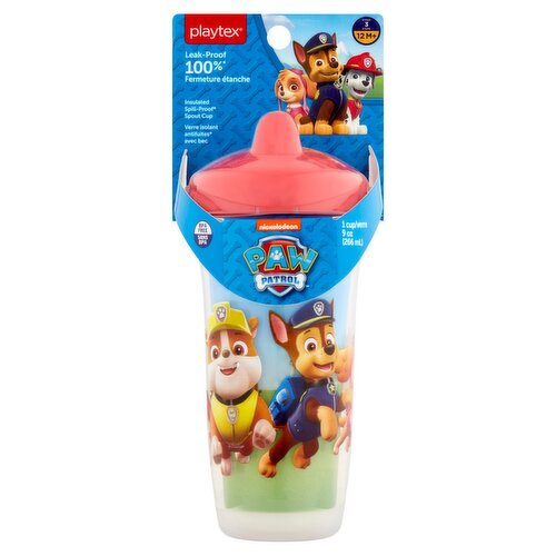 Playtex Nickelodeon Paw Patrol 9 oz Insulated Spill-Proof Spout Cup, Stage 3, 12 M+