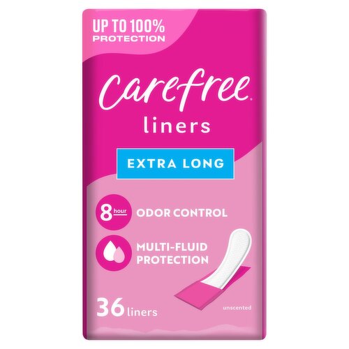 Carefree Unscented Extra Long Liners, 36 count