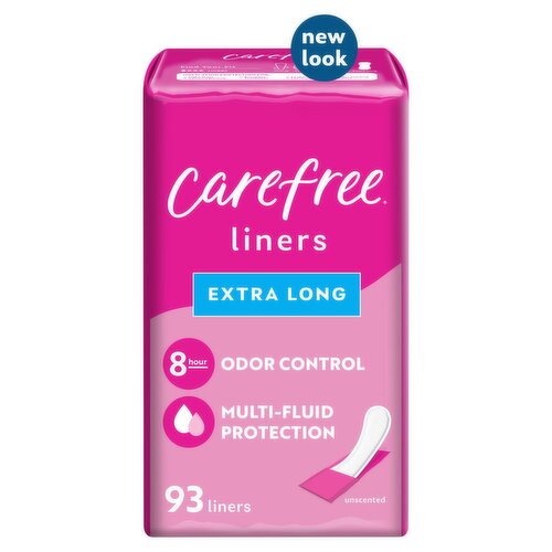 Carefree Unscented Extra Long Liners, 93 count