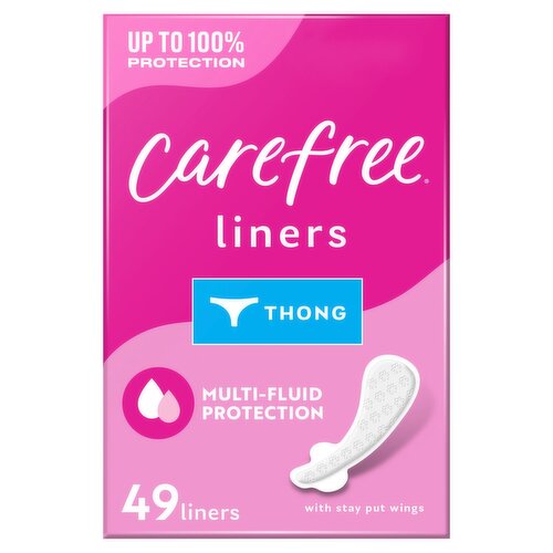 Carefree Thong Unscented Liners, 49 count