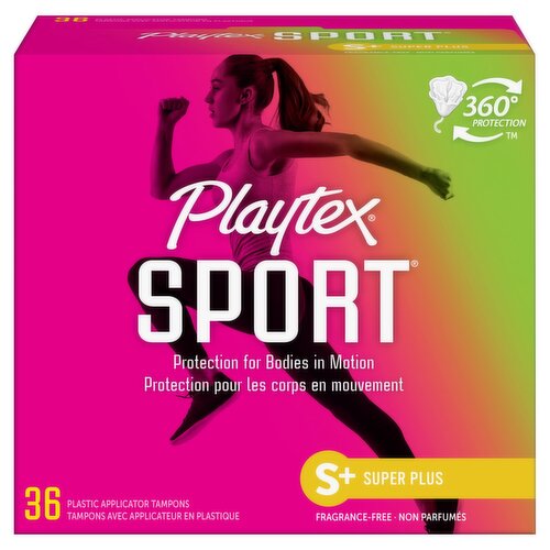 Playtex Sport Super Plus Plastic Applicator Tampons, 36 Count