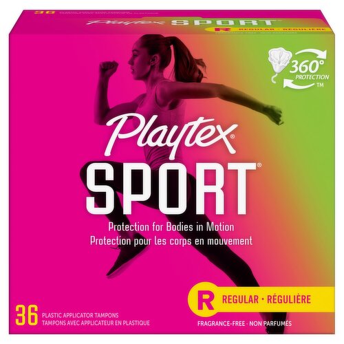 Playtex Sport Regular Plastic Applicator Tampons, 36 count