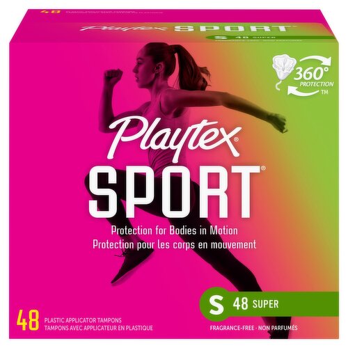 Playtex Sport Super Plastic Applicator Tampons, 48 count