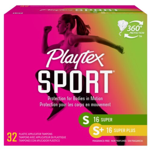 Playtex Sport Plastic Applicator Tampons, 32 count