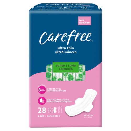 Carefree Ultra Thin Super Long Pads, 28 count