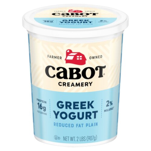 Cabot Creamery Reduced Fat Plain Greek Yogurt, 2 lbs