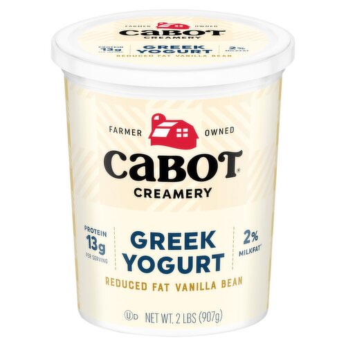 Cabot Creamery Reduced Fat Vanilla Bean Greek Yogurt, 2 lbs