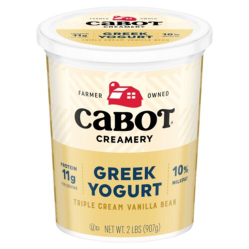 Cabot Triple Cream Vanilla Bean Greek Yogurt, 2 lbs