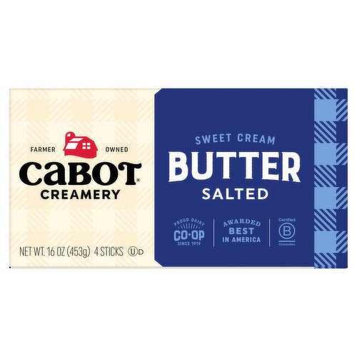 Cabot Creamery Sweet Cream Salted Butter, 4 count, 16 oz