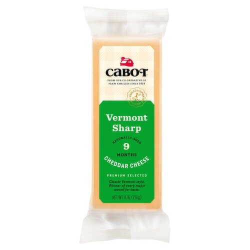 Cabot Vermont Sharp Yellow Cheddar Cheese, 8 oz