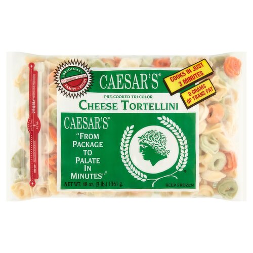 Caesar's Pre-Cooked Tri Color Cheese Tortellini, 48 oz