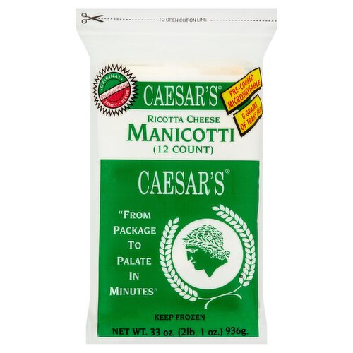 Caesar's Ricotta Cheese Manicotti, 12 count, 33 oz