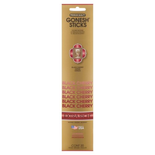 Gonesh Extra Rich Black Cherry Air Freshener Incense Sticks, 20 count