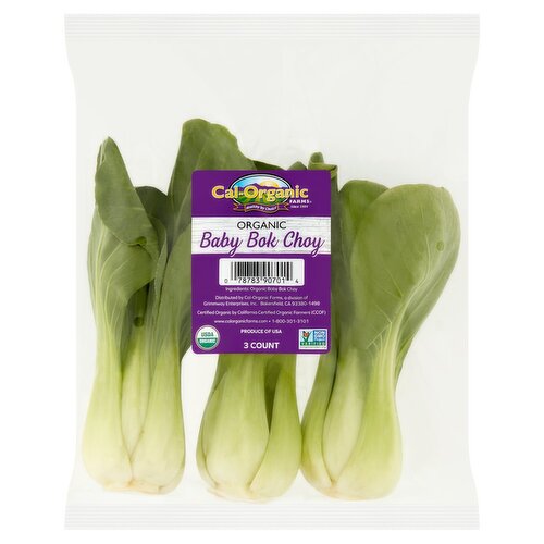 Cal-Organic Farms Organic Baby Bok Choy, 3 count