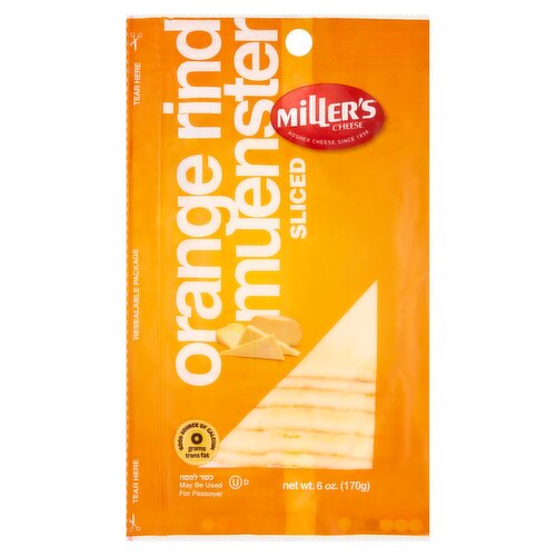 Miller's Sliced Orange Rind Muenster Cheese, 6 oz