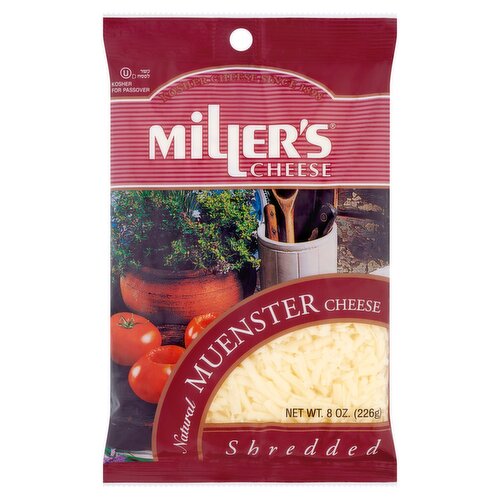 Miller's Shredded Natural Muenster Cheese, 8 oz