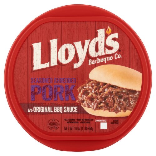 Lloyd's Barbeque Co. Seasoned Shredded Pork in Original BBQ Sauce, 16 oz