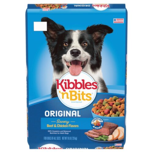 Kibbles 'n Bits Original Savory Beef & Chicken Flavors Dog Food, 16 lb