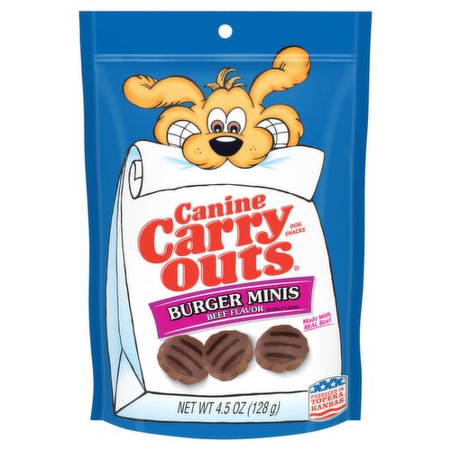 Canine Carry Outs Burger Minis Beef Flavor Dog Snacks, 4.5 oz