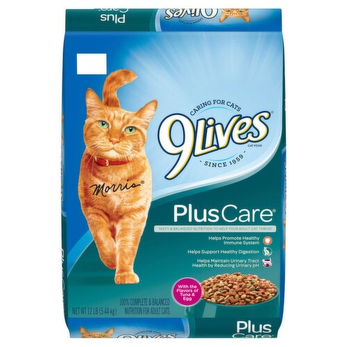 9Lives Plus Care with the Flavors of Tuna & Egg Cat Food, 12 lb