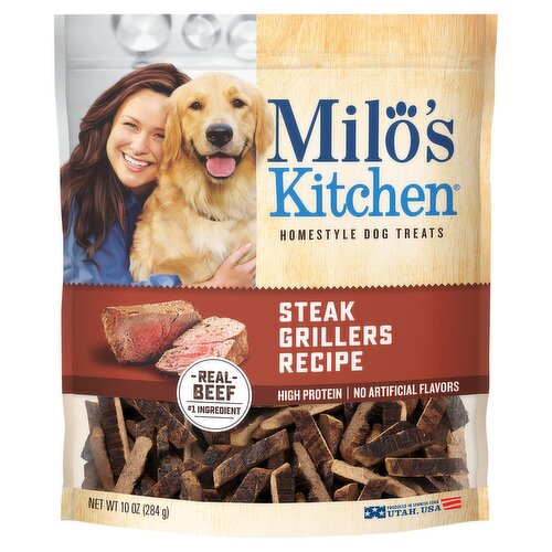 Milo's Kitchen Steak Grillers Recipe Homestyle Dog Treats, 10 oz