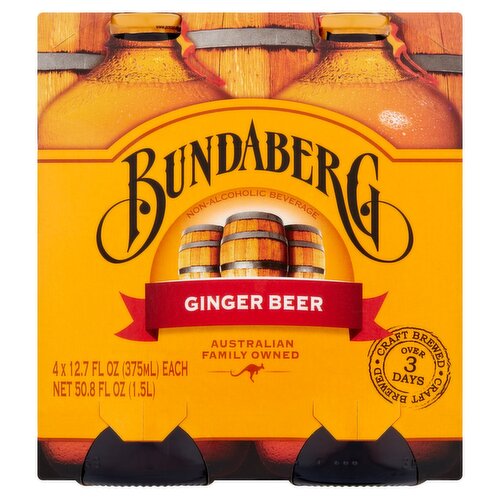 Bundaberg Ginger Beer, 12.7 fl oz, 4 count