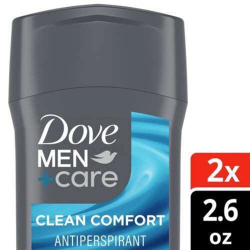 Dove Men+Care Clean Comfort Antiperspirant Twin Pack, 2.6 oz, 2 count