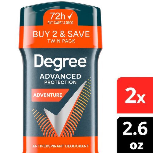 Degree Advanced Protection Adventure Antiperspirant Deodorant Twin Pack, 2.6 oz, 2 count