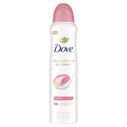 Dove Advanced Care Dry Spray Rose Petals Antiperspirant Deodorant, 3.8 oz