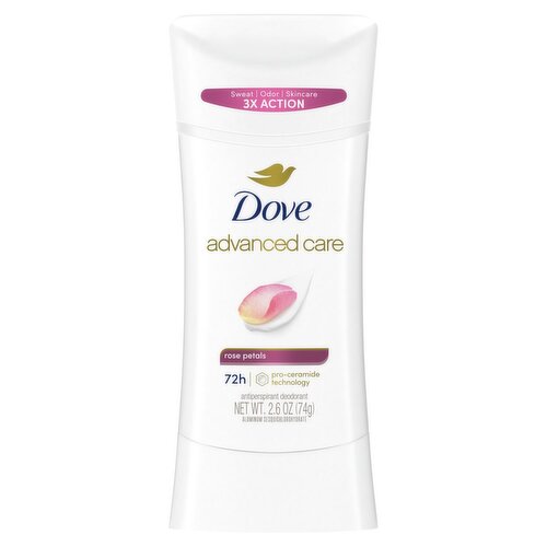 Dove Advanced Care Rose Petals Antiperspirant Deodorant, 2.6 oz